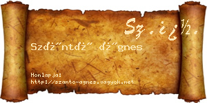Szántó Ágnes névjegykártya