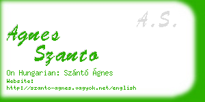 agnes szanto business card